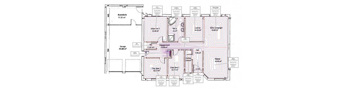 Etude de calepinage et dimensionnement du plancher chauffant hydraulique