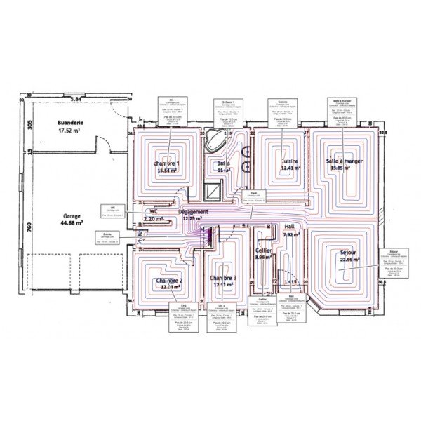 Étude et Calepinage Plancher Chauffant Hydraulique
